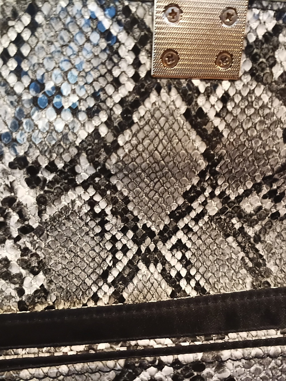 Python-Print Clutch with Gold Turn-Lock - Picture 6 of 7